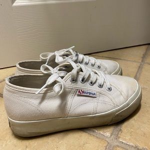 Superga white platform sneakers